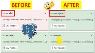 How To Resolve Or Fix Error "Restoring backup on the server PostgreSQL 16" Process Failed pgAdmin 4