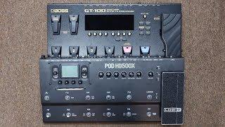 BOSS GT-100 Version 2.0 vs LINE 6 POD HD500X Guitar Multieffects Processor Comparison