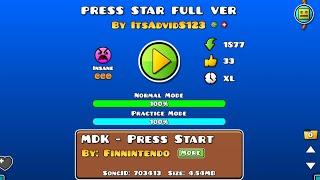 "Press Start Full Ver" / By: ItsAdvidS123 / Geometry Dash