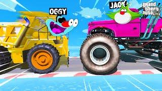 OGGY AND JACK PLAYING MONSTER FACE TO FACE CHALLENGE (GTA 5 Funny Moments)