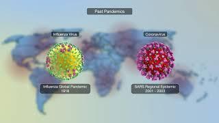 Introduction to Coronavirus and PastPandemics shown using 3D medical animation