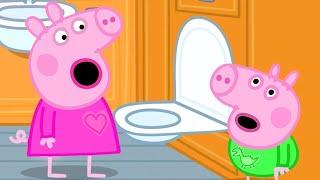 Peppa Pig's First Long Train Journey Experience  Peppa Pig Family Kids Cartoons