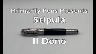 Quick look at the Stipula Il Dono fountain pen. Wonderful combination of sterling silver and ebonite