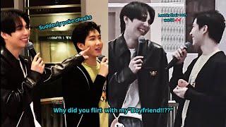 Khaotung always report to First when he gets flirted with. First called khao “Boyfriend!?”