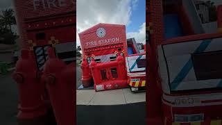 Set Up of the Firehouse Combo with Slide and Bounce house!