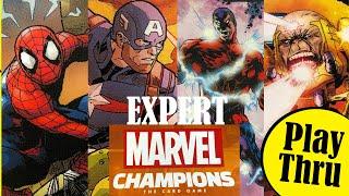 MARVEL CHAMPIONS Expert KLAW with MODOK vs Captain America and Spider-Man