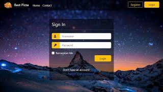 Create Login Form using Bootstrap, HTML and CSS | Transparent Login Form with Background Image