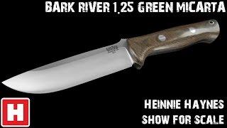 Bark River 1.25 Green Canvas Micarta - Show for Scale Overview