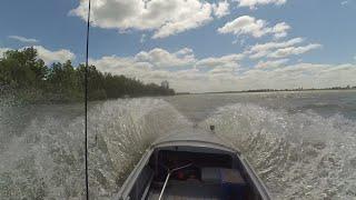 Попал в шторм на лодке Казанка, ветер 21 м/с ! Река Обь.