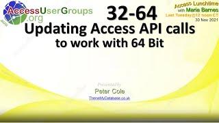 AL: Updating API calls in VBA to work with 64 Bit, How To + API Viewer using Access - Peter Cole