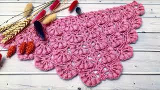 Шаль крючком "Спелая вишня"Crochet shawl