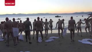 Swimming at the 'cracks' of dawn. Dark Mofo's annual nude solstice swim