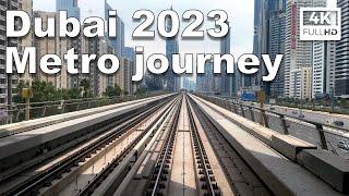 Dubai metro journey all stations 2023  4K