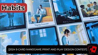 Playthrough | Habits (2024 9-Card Nanogame Print and Play Design Contest)