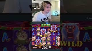 XQC GREAT WIN ON  zombie carnival slot!!! #slotvideos #slots #bigwin