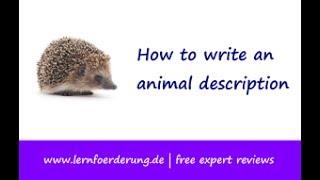 Lesson: How to describe an animal