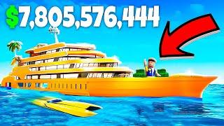 I Built The BIGGEST RICHEST GOLD YACHT In MEGA MANSION TYCOON! (MEGA YACHT)