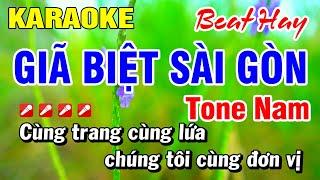 Karaoke Giã Biệt Sài Gòn (Beat Hay) Nhạc Sống Tone Nam | Hoài Phong Organ