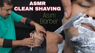 ASMR Face Shaving By ASIM BARBER | ASMR Barber Clean Shave | Asim Barber Shaving  Beard Shaving