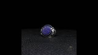 Mens Lapis LazuliNatural Stone Vintage Ring Celtic Jewelry