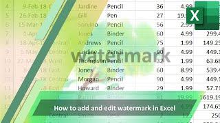 How to Add and Edit Watermark in Excel // Insert Watermark in Microsoft Excel