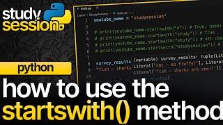 How To Use Startswith Method In Python