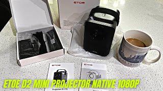 ETOE D2 Mini Projector Native 1080P Review & How To Use | Video Movie Projector for Home