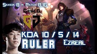 GEN Ruler EZREAL vs VARUS ADC - Patch 8.16 KR Ranked