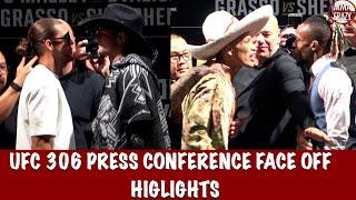 UFC 306 Pre Fight Press Conference FACE OFF Highlights