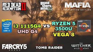 (i3 1115G4) Intel UHD Graphics G4 vs Ryzen 5 3500U Vega 8 Gaming Test ! 2021