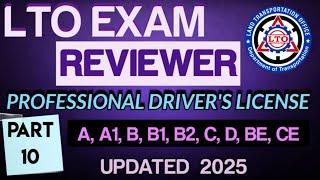 2025 LTO EXAM REVIEWER FOR PROFESSIONAL DRIVER'S LICENSE TAGALOG VERSION PART 10 | LTO REVIEWER 2025