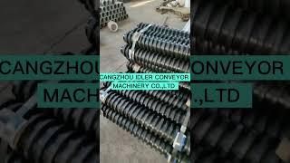 # shorts Conveyor Roller with Spiral rubber ring/ Rubber Spiral Idler