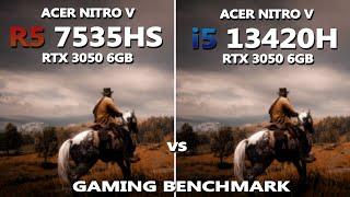 INTEL i5 13420H vs AMD R5 7535HS Gaming Benchmark Test in 2024 | Tested in 10 Games | RTX 3050 6GB |