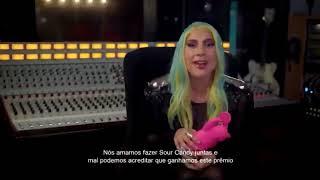 Lady Gaga talking about BLACKPINK "sour candy" collaboration in MTV Miaw Brasil award