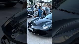 Girl on Ferrari 488 Spider Convertible#shorts