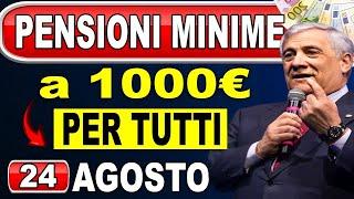 CONFERMATE LE PENSIONI MINIME DI 1.000 EURO  SCOPRITE QUANDO ARRIVERÀ L'AUMENTO!