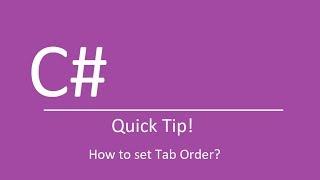 How to set Tab Order?