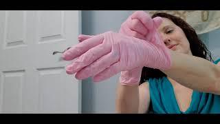 ASMR-Bathroom Cleaning Using Pink Nitrile Gloves No Talking