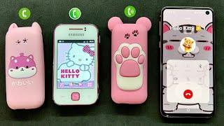 Outgoing Call Samsung S10e & Incoming Call three phones Hello Kitty + Samsung