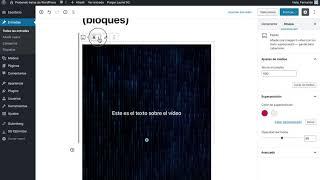 Insertar video en WordPress con bloque de fondo