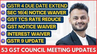 Major GST Updates in 53 GST Council Meeting