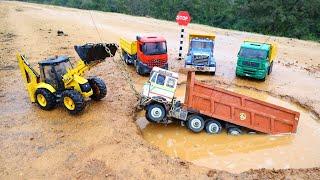 Tata Dumper Accident Pulling Out JCB 5CX Xpert ? Cartoon Jcb | Tipper Truck | Hyva Truck | CS Toy