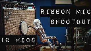 Guitar Amp Ribbon Mic Shootout - 12 Mics - Stereo Guitar Parts in a Mix