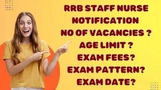 #RRB#staffnurse #Notification#nursingexam