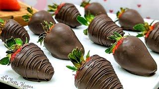 HOW to MAKE CHOCOLATE COVER STRAWBERRIES.  EASY Technique 