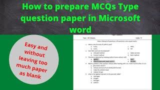 How do I  create  multiple choice sheet in microsoft word | How to make MCQS Paper in Word