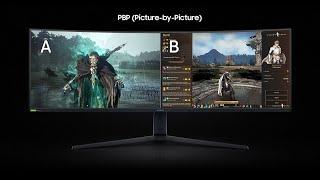 Samsung G9 49 inch pip modes with Playstation 5 and Gaming laptop