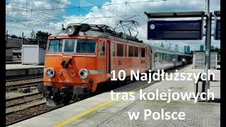 10 Najdłuższych tras kolejowych w Polsce 2021