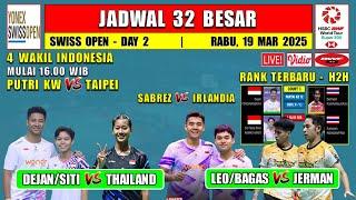 Jadwal Swiss Open 2025 Live Hari Ini ~ PUTRI KW vs TAIPEI ~ LEO/BAGAS vs JERMAN ~ 4 Wakil INDONESIA