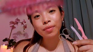 ASMR Gentle Eyebrow Pampering 🪄 Brow Brushing, Plucking, Shaving, Face Touching (Layered Sounds)